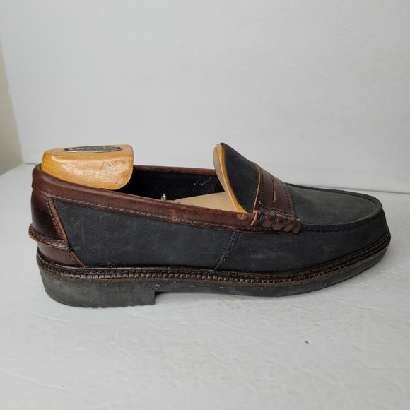 Sebago Shoes Sebago Mens Shoes Penny Loafers Navy Blue Canvas